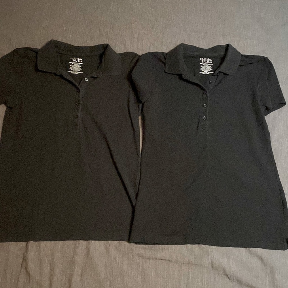 black polo shirts